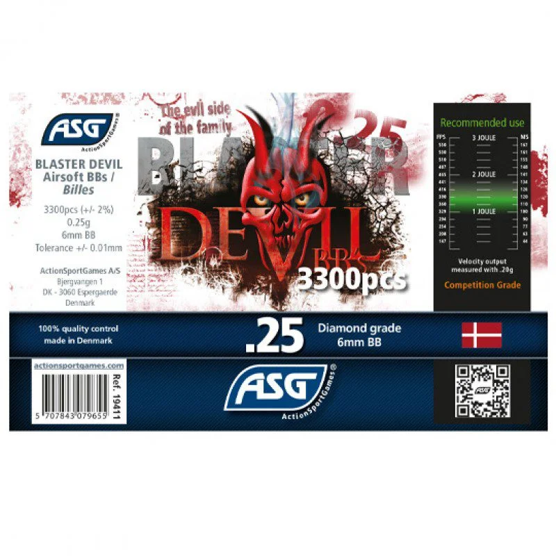 Μπίλιες Airsoft Asg | Blaster Devil 0.25gr 6mm - 3300pcs - Image 3
