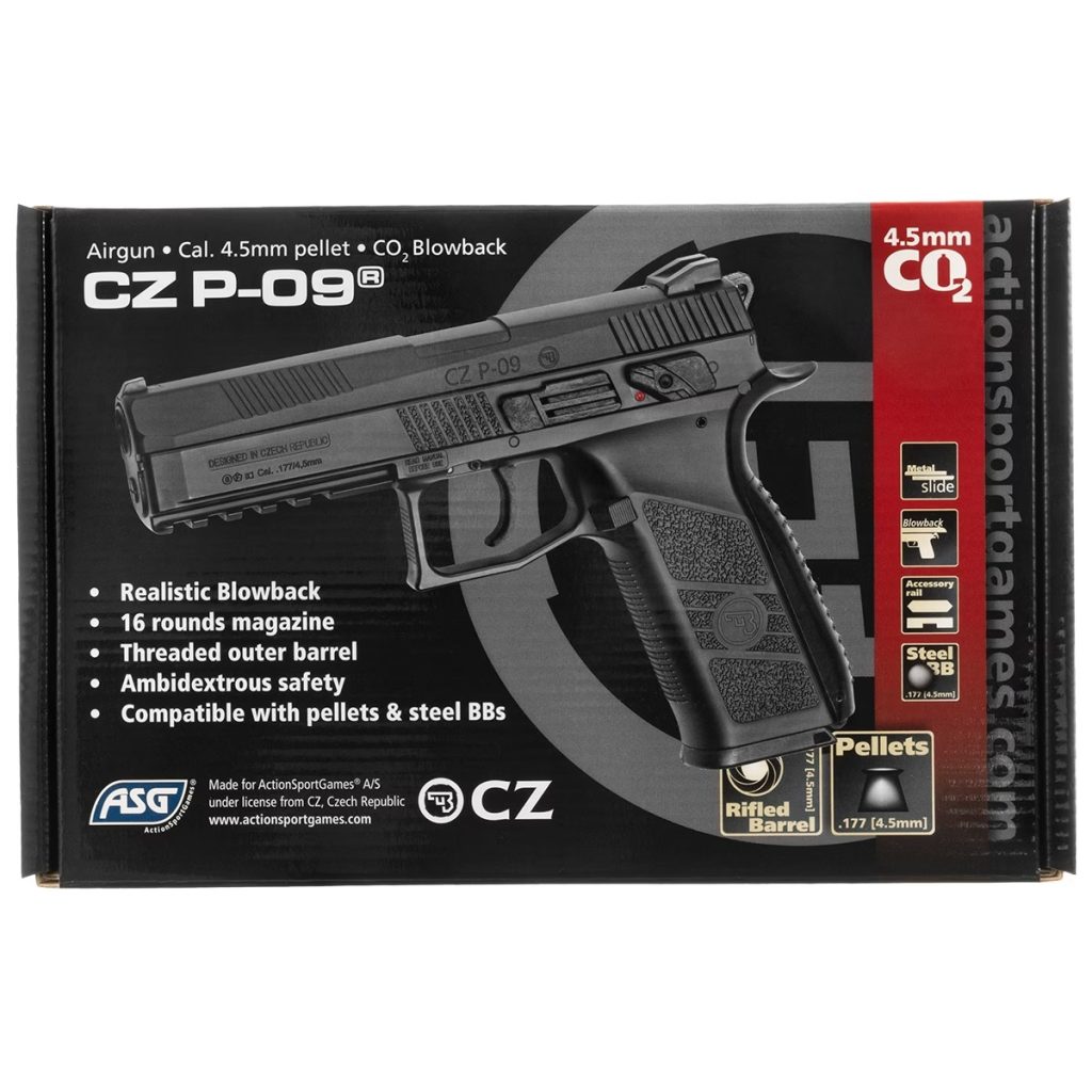 Αεροβόλο Πιστόλι ASG CZ P-09 GBB 4,5mm Black - Blowback/Pellets - Image 10