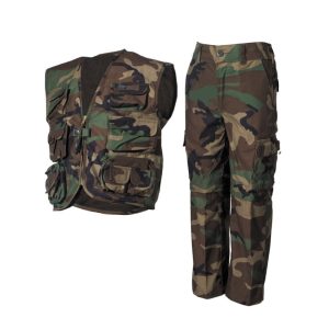 Παιδικό Σετ Παντελόνι/Βερμούδα & Γιλέκο MFH US BDU - Woodland