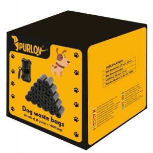 Σακούλες για Περιττωμάτων Σκύλου Purlov 1000τμχ 22x30cm + Θήκη - M22812