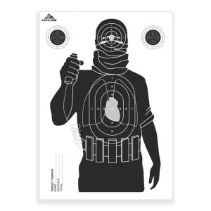 Χάρτινος Στόχος Capa-One 60x42cm - Σιλουέτα τρομοκράτη που επιτήθεται - 10τμχ