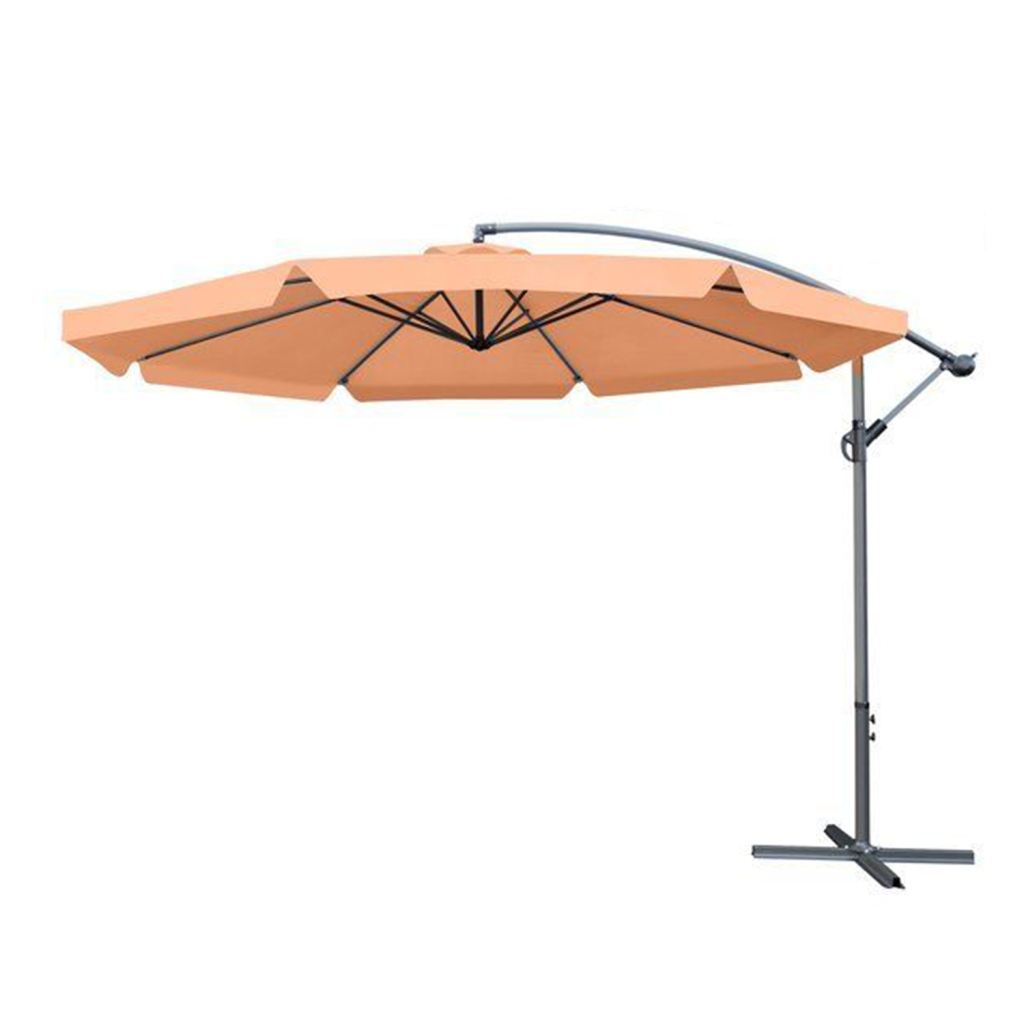 Malatec | Ομπρέλα Δαπέδου Στρογγυλή με Πλαϊνό Βραχίονα 3.5M – Καφέ