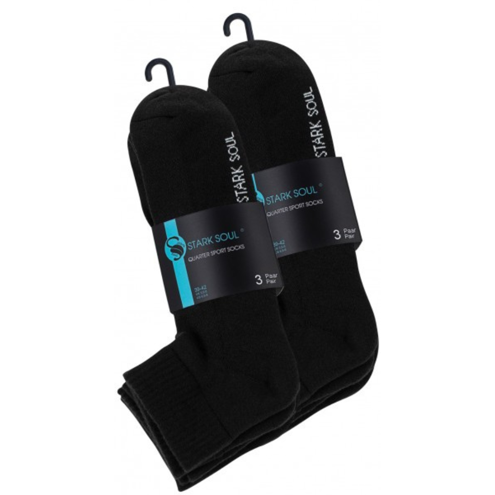 3 Ζεύγη STARK SOUL® Unisex Κάλτσες Quarter Μαυρο 2100 - Image 5