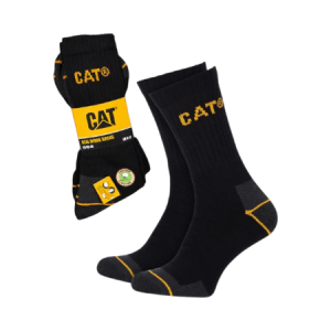 Κάλτσες εργασίας & καθημερινής χρήσης Caterpillar Black Work Σετ 3 ζευγαριών