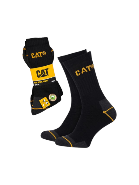 Κάλτσες εργασίας & καθημερινής χρήσης Caterpillar Black Work Σετ 3 ζευγαριών