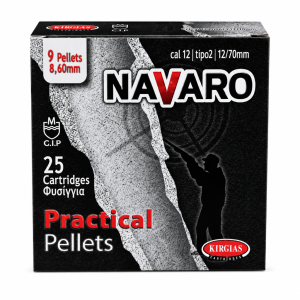 Κυνηγετικά Φυσίγγια ΚΥΡΓΙΑΣ NAVARO PRACTICAL 9ΒΟΛΑ C12 33gr
