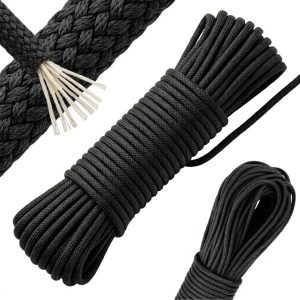 FOXTER® Σχοινί Paracord Μαύρο 30m Αντοχής 180kg