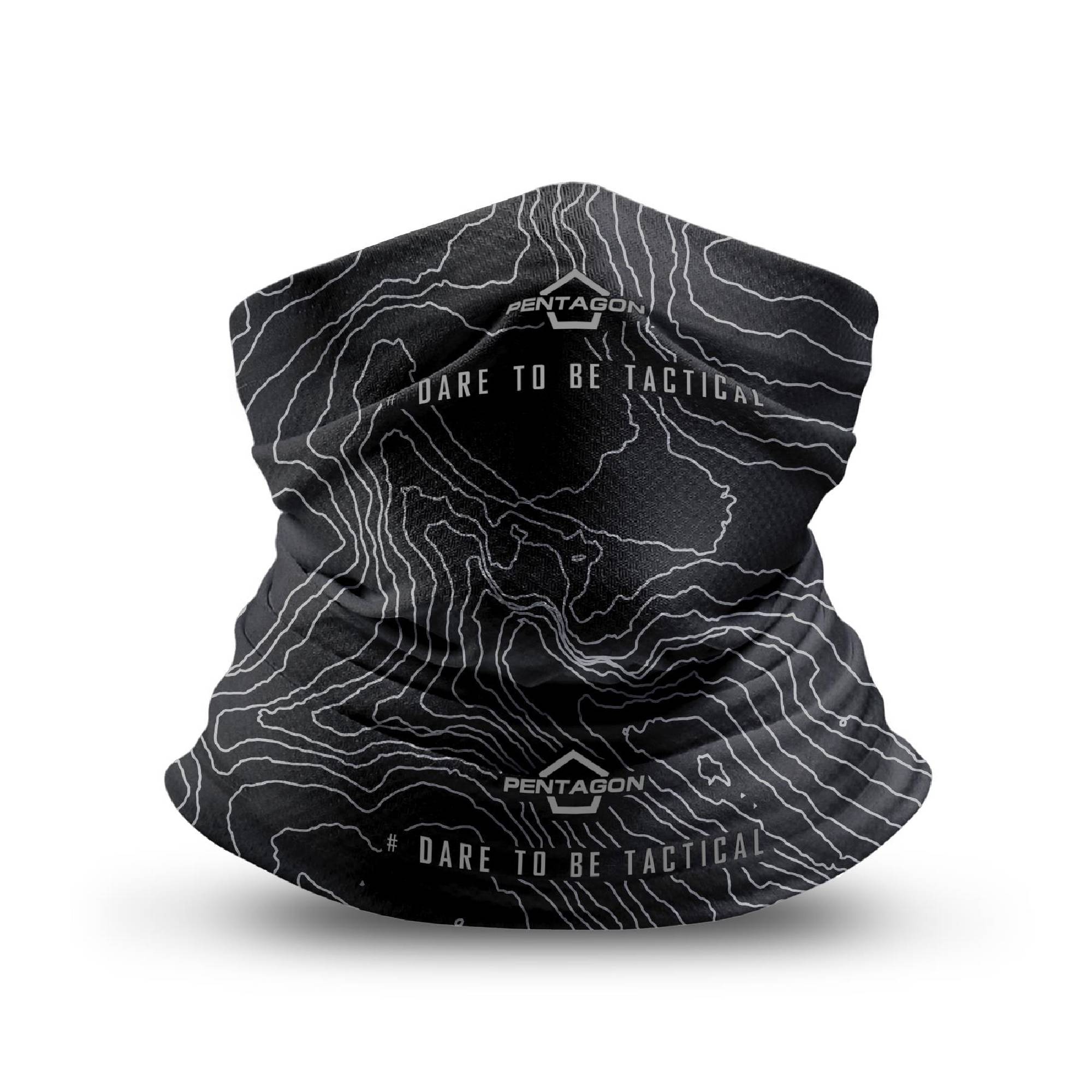 Pentagon Skiron Topographic Map Περιλαίμιο Λαιμού Quick Dry - BLACK
